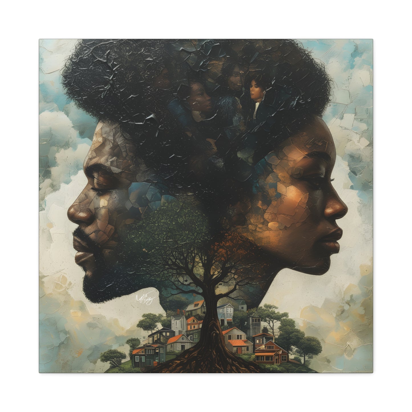 Together We Grow Afrocentric Black Art Canvas Wall Print - Xtreme Shopper