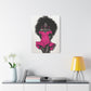 Pink Is My Color Black Woman Art Canvas Wall Print