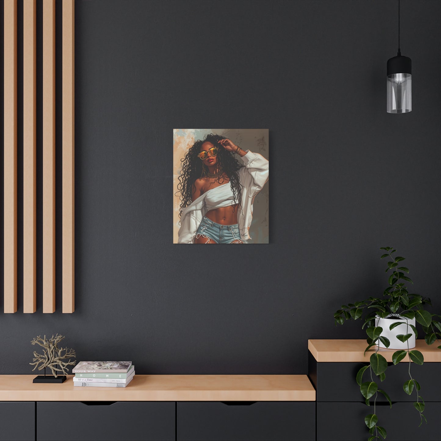 Never Let Them See You Sweat Afrocentric Black Woman Art Canvas Wall Print