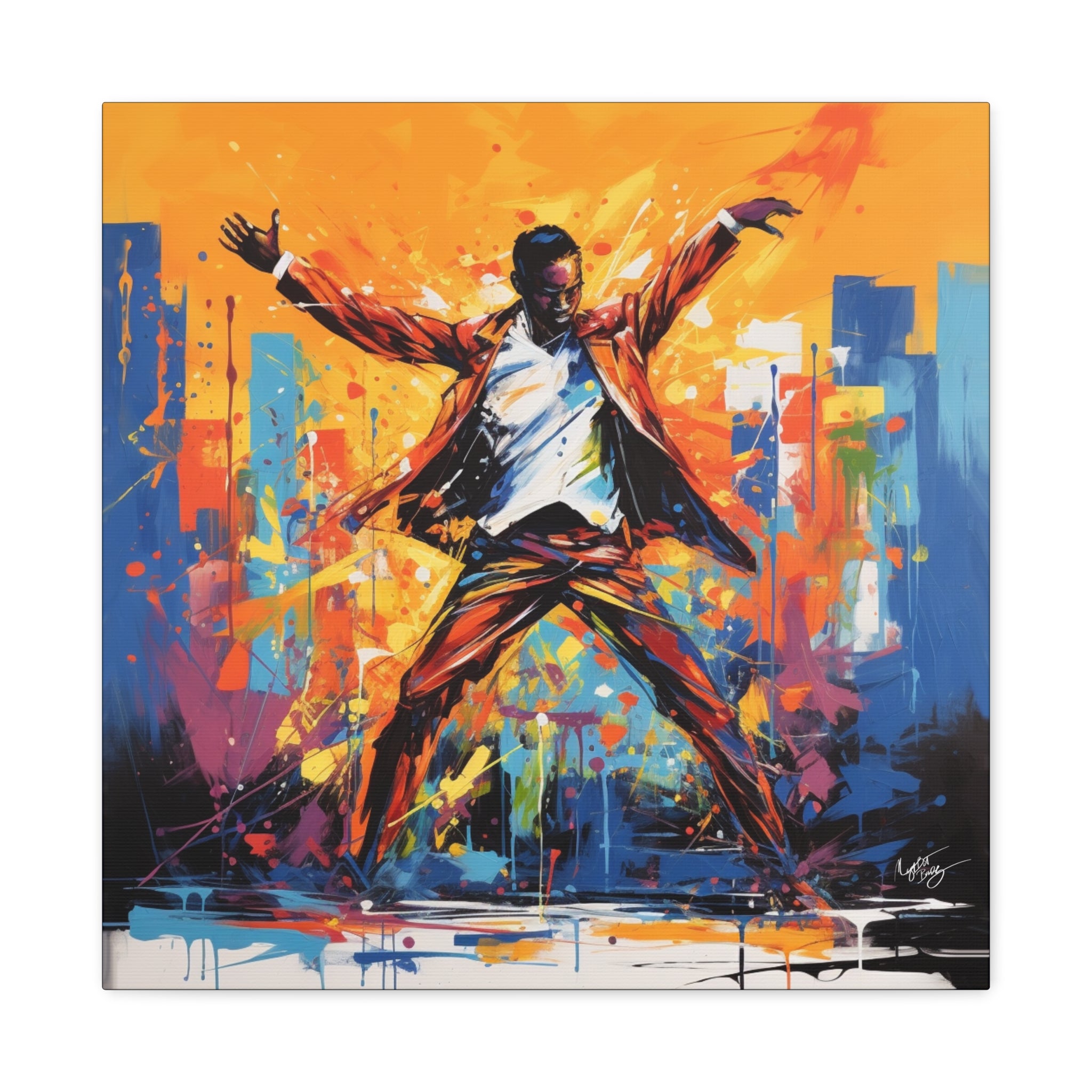 The Jazz Dancer Afrocentric Abstract Black Art Canvas Wall Print