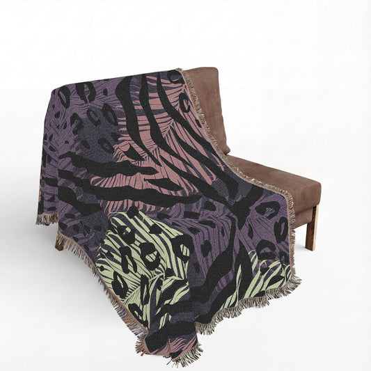 Neon Jungle Woven Throw Blanket