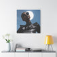 Moonstruck Afrocentric Black Woman Abstract Art Canvas Wall Print