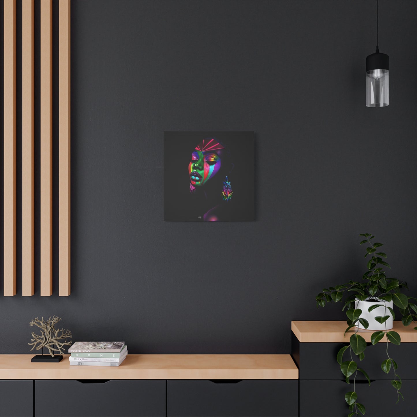 Original Makeup Black Woman Art Canvas Wall Print