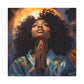 Please Deliver Me Peace The Moment Afrocentric Black Woman Spiritual Art Canvas Wall Print