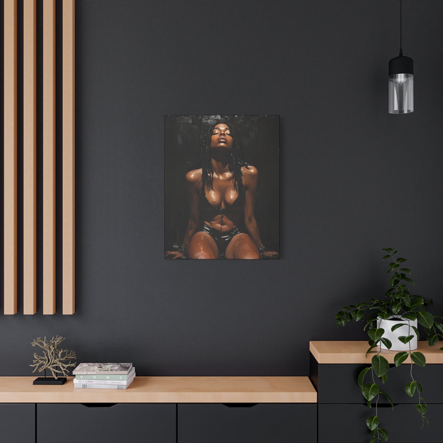 At The End Of The Day Afrocentric Black Woman Art Canvas Wall Print