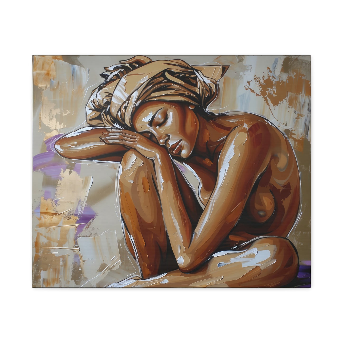 Home Alone Black Woman Art Canvas Wall Print