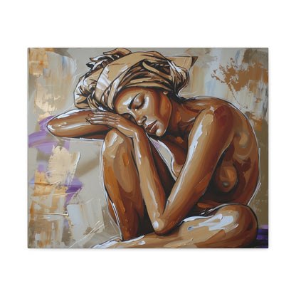 Home Alone Black Woman Art Canvas Wall Print