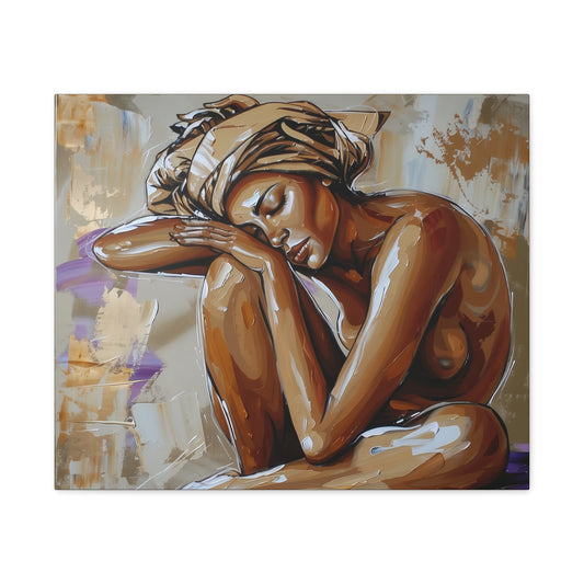 Home Alone Black Woman Art Canvas Wall Print