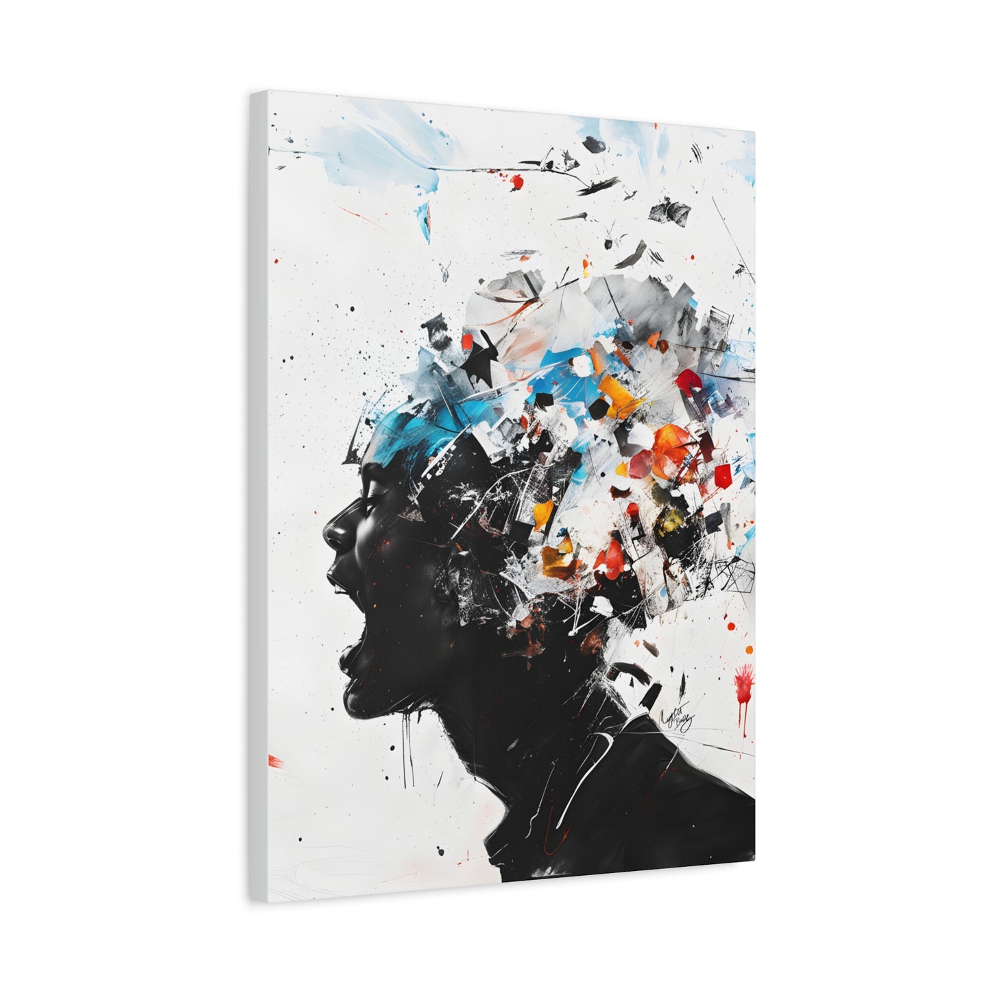 Frustration Afrocentric Black Art Canvas Wall Print