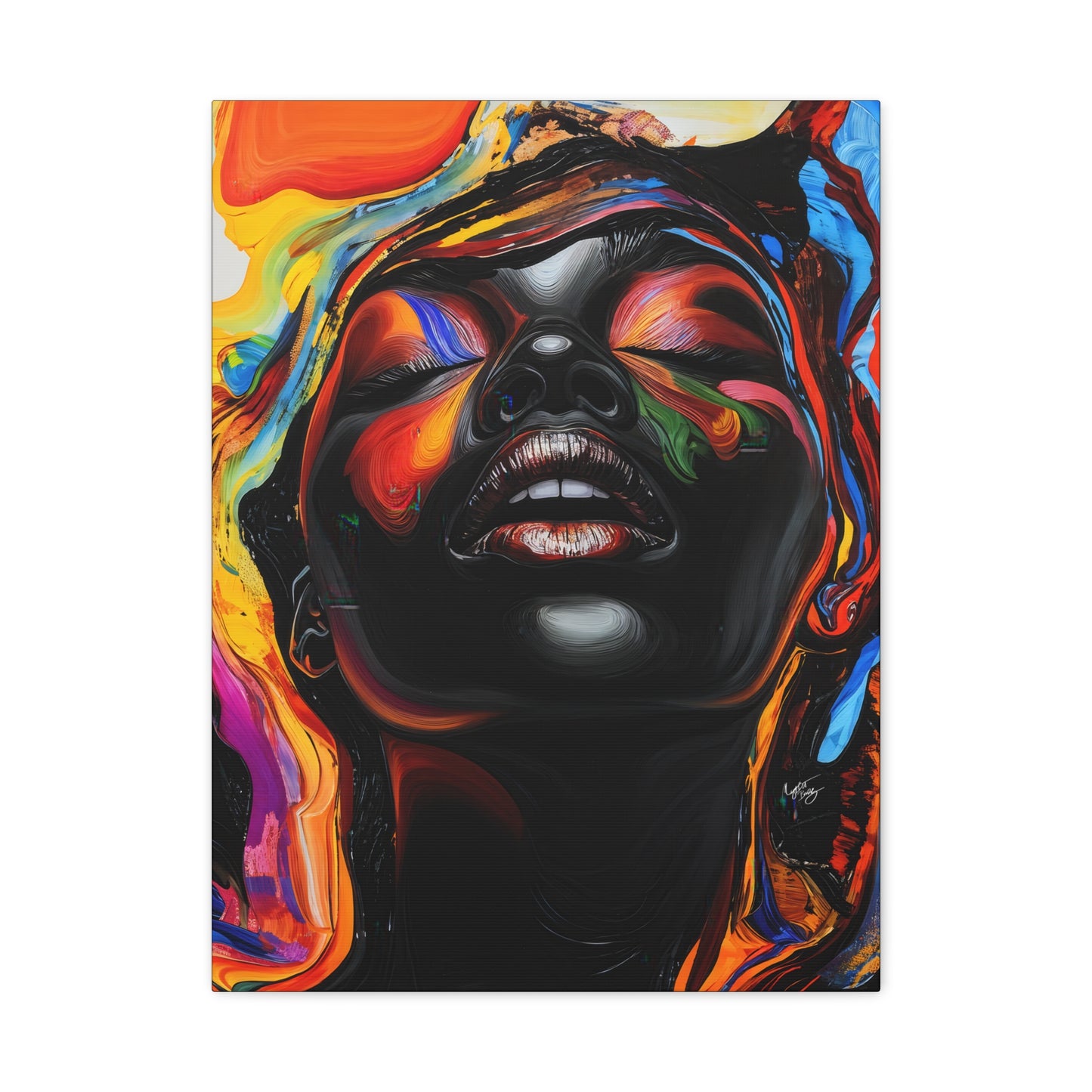 Yes Afrocentric Black Woman Art Canvas Wall Print