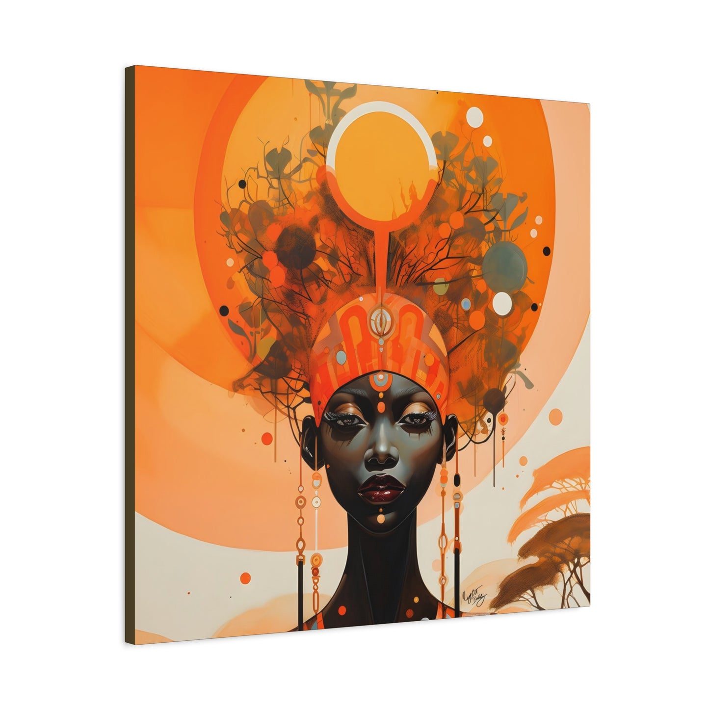 Beautiful Autumn Afternoon Black Woman Art Canvas Wall Print - Xtreme Shopper