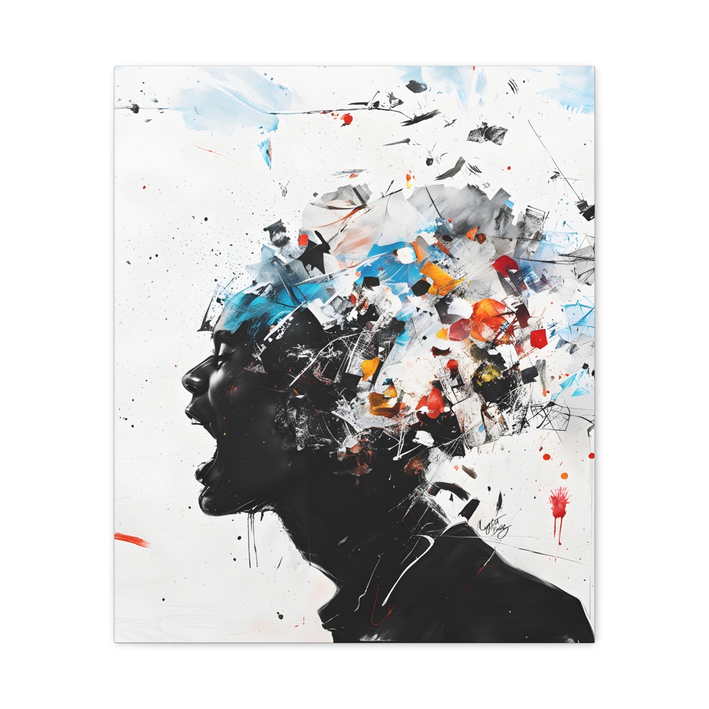 Frustration Afrocentric Black Art Canvas Wall Print