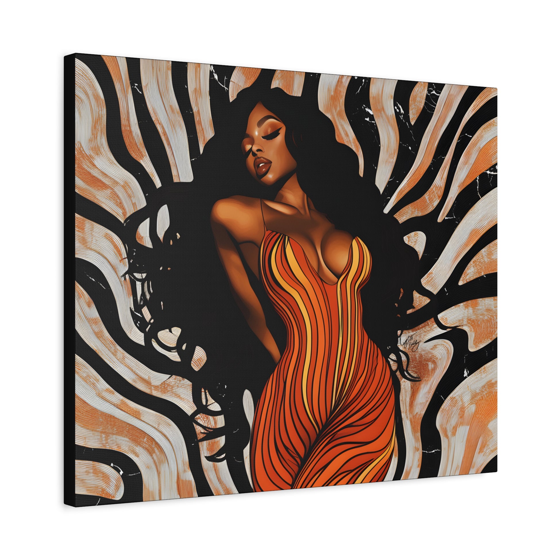 The Rhythm Is In Me Afrocentric Black Woman Art Canvas Wall Print - Xtreme Shopper