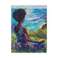 There's Peace By The Sea Afrocentric Black Woman Art Canvas Wall Print