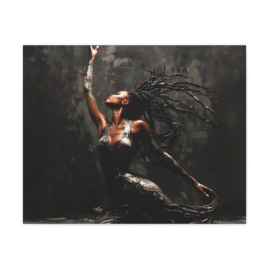 Dance In The Dark Afrocentric Black Woman Art Canvas Wall Print