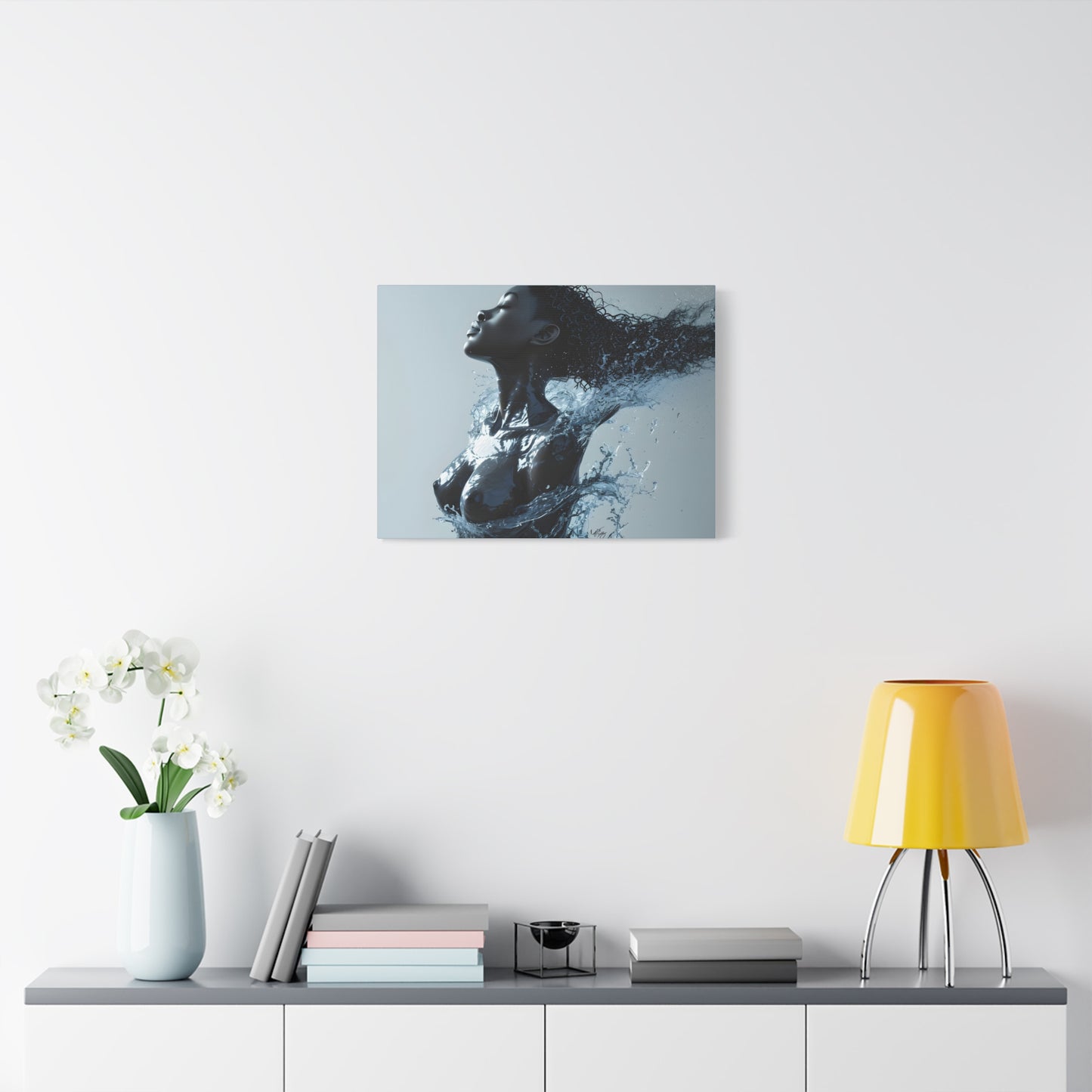 Moisturized and Unbothered Afrocentric Black Woman Art Canvas Wall Print