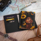 Butterflies And Flowers Vegan Leather Black Art RFID Blocking Passport Cover
