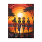 All Together Now Afrocentric Black Woman Abstract Art Canvas Wall Print