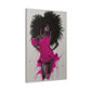 Model Perfect In Pink — Afrocentric Inspirational Black Woman Canvas Wall Art