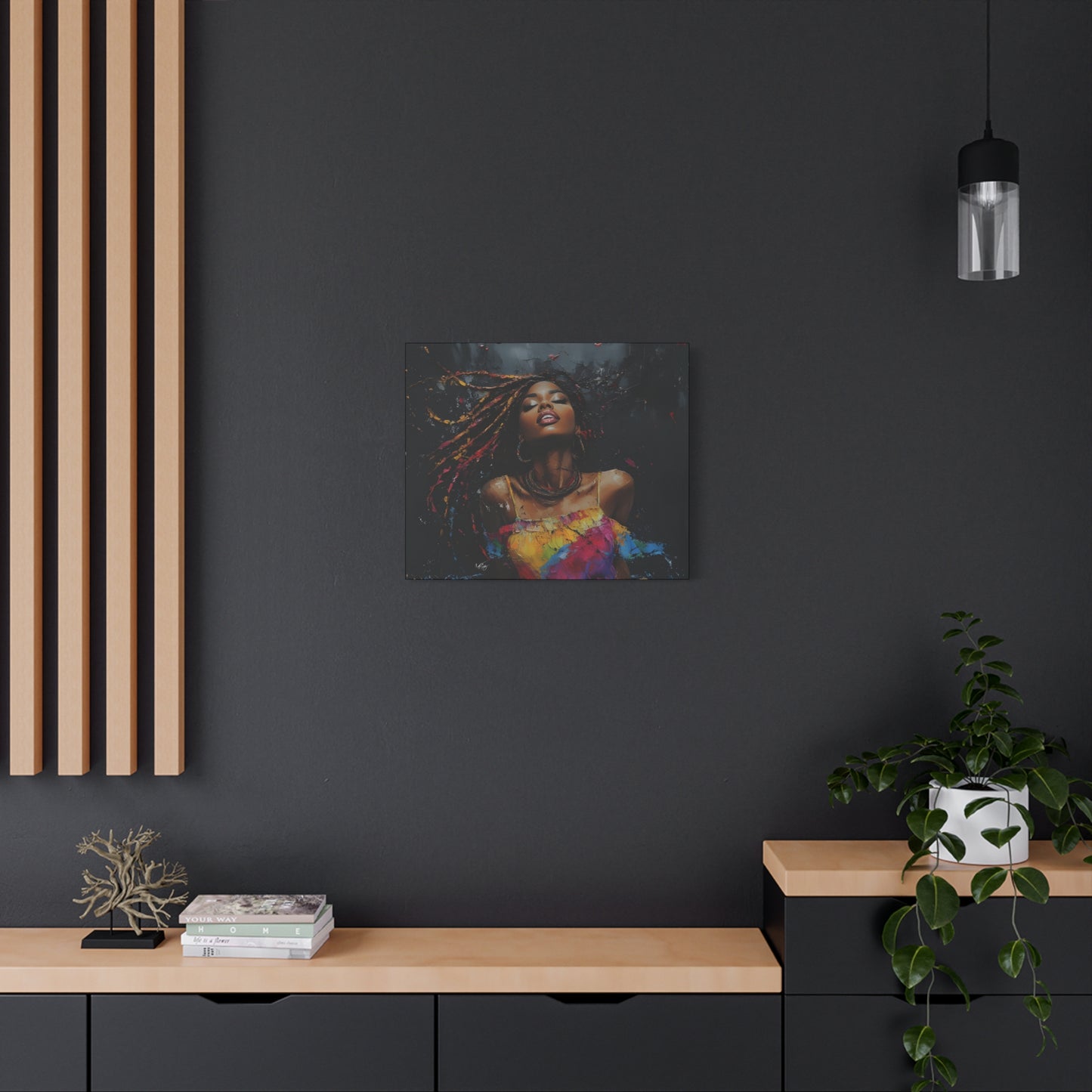 Euphoria Afrocentric Black Woman Abstract Art Canvas Wall Print
