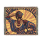 Vacation Vibin' Black Woman Afrocentric Art Woven Throw Blanket