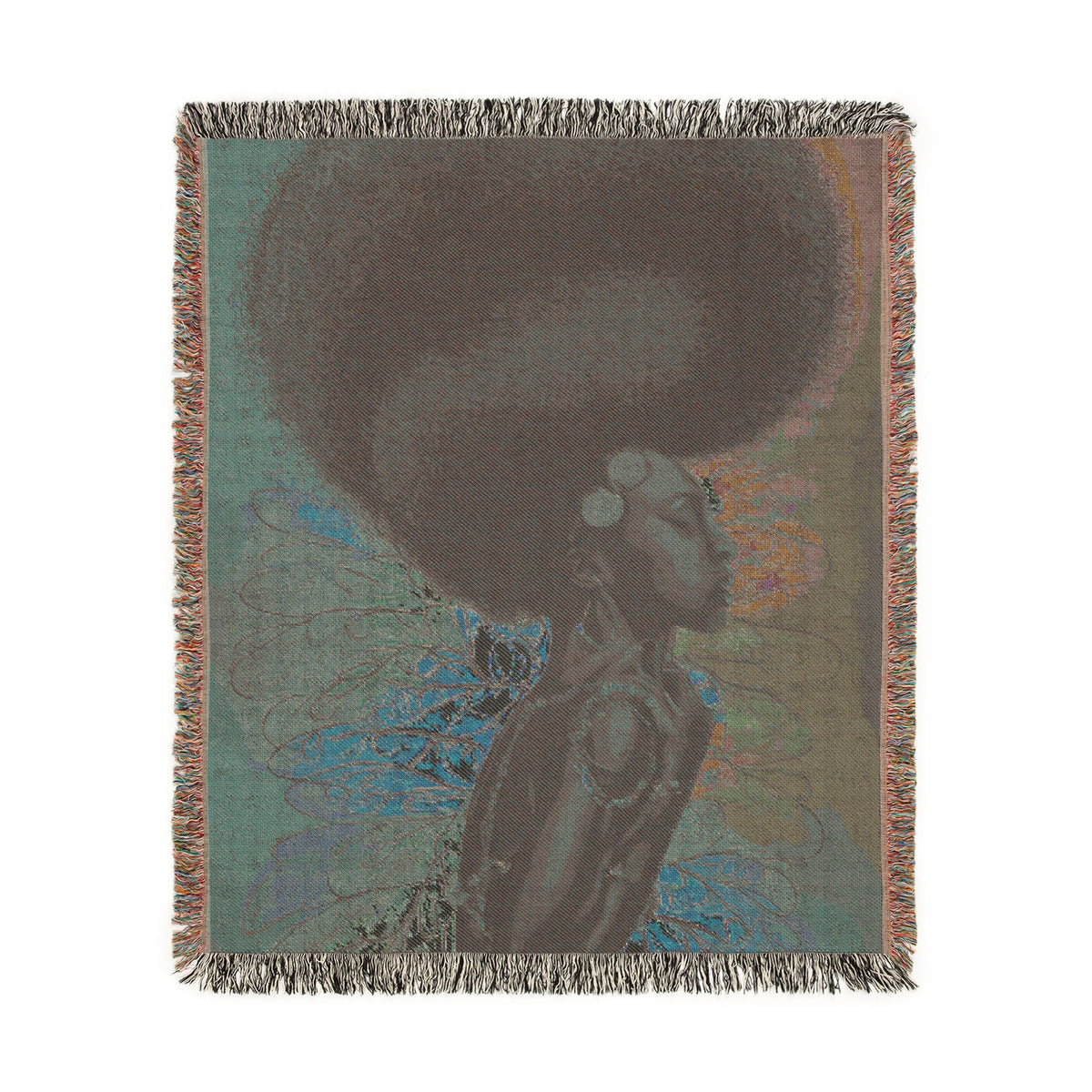 Afro Angel Woven Throw Blanket