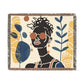 Abstract Chillin' Afrocentric Black Woman Abstract Art Woven Throw Blanket