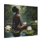 Meet Me By The Water Afrocentric Black Woman Fantasy Art Canvas Wall Print