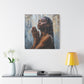 Naturally Peaceful Afrocentric Black Woman Art Canvas Wall Print