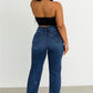 Trendy Clubwear Jade Rhinestone Wide Leg Jeans - Xtreme Shopper