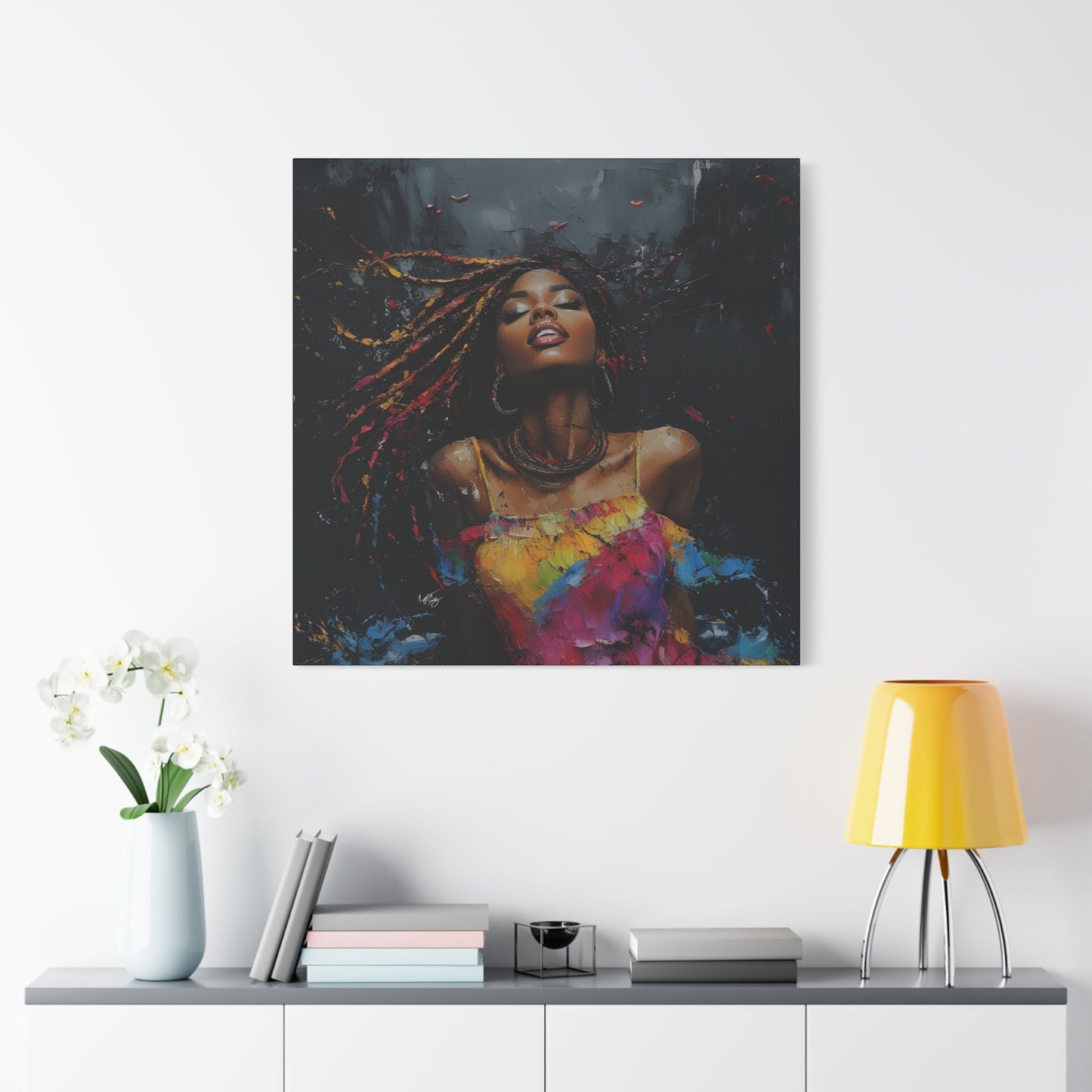 Euphoria Afrocentric Black Woman Abstract Art Canvas Wall Print - Xtreme Shopper