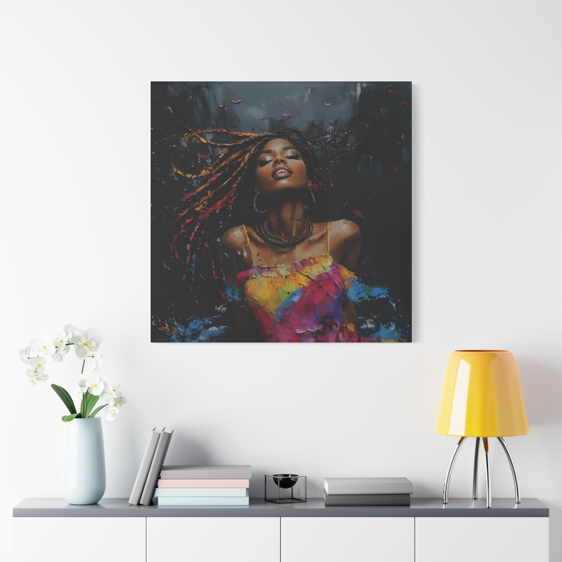 Euphoria Afrocentric Black Woman Abstract Art Canvas Wall Print - Xtreme Shopper