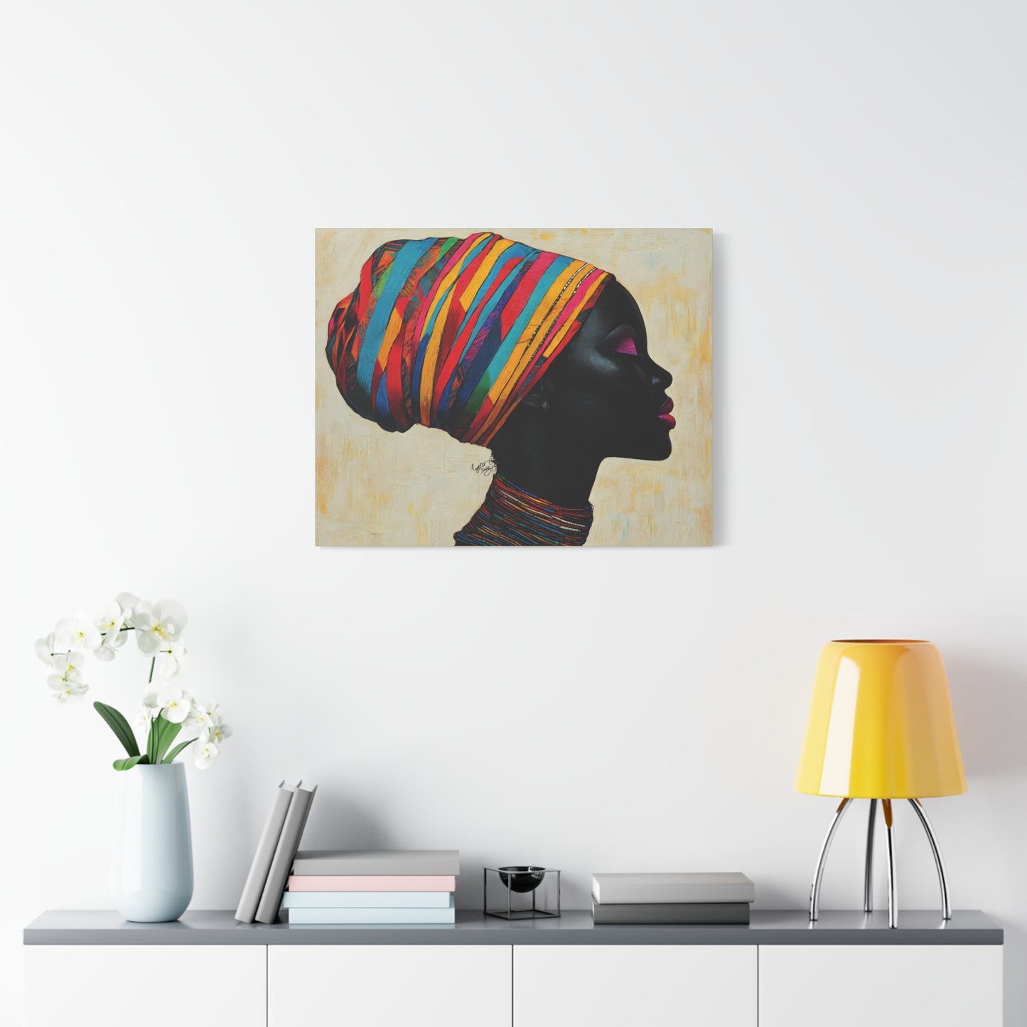 Regal Thoughts Afrocentric Black Woman Art Canvas Wall Print