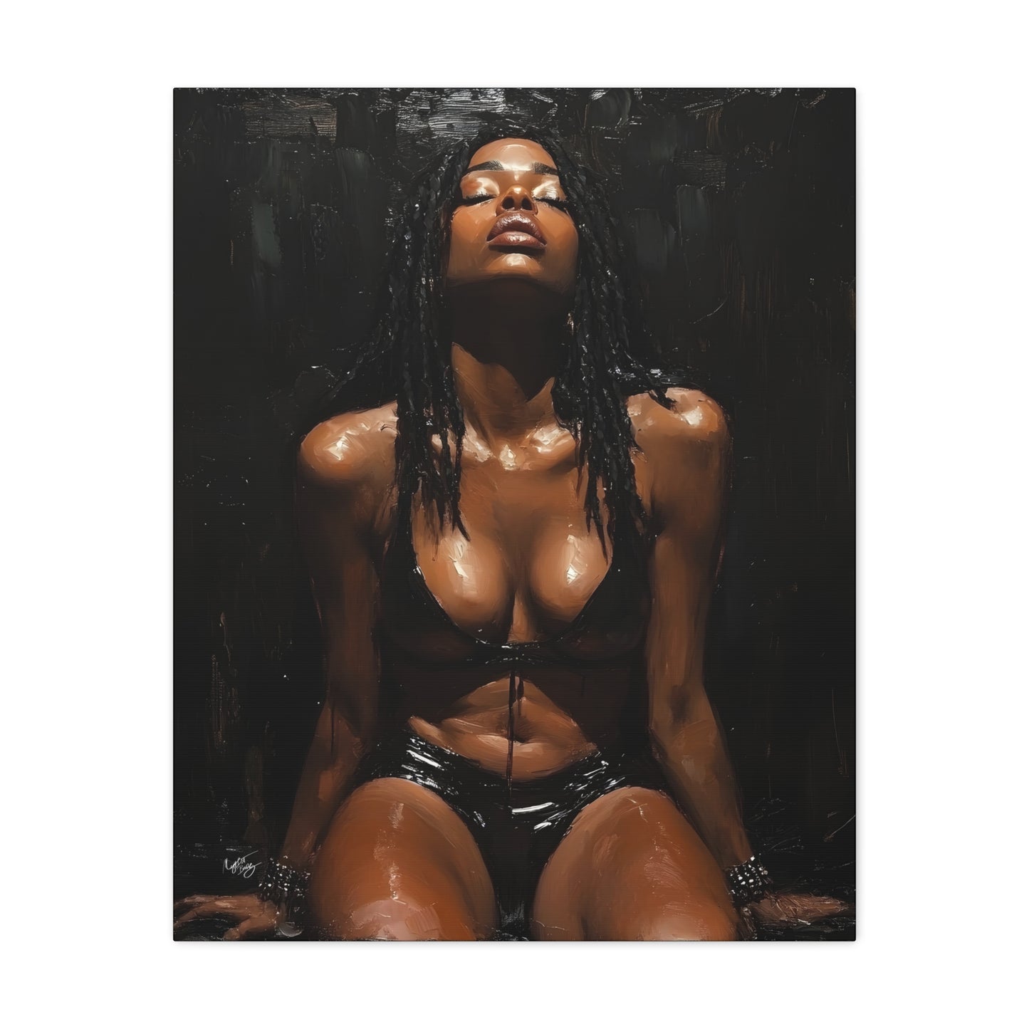 At The End Of The Day Afrocentric Black Woman Art Canvas Wall Print