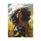 Stop And Smell The Flowers Afrocentric Black Woman Inspirational Message Artwork Canvas Wall Print