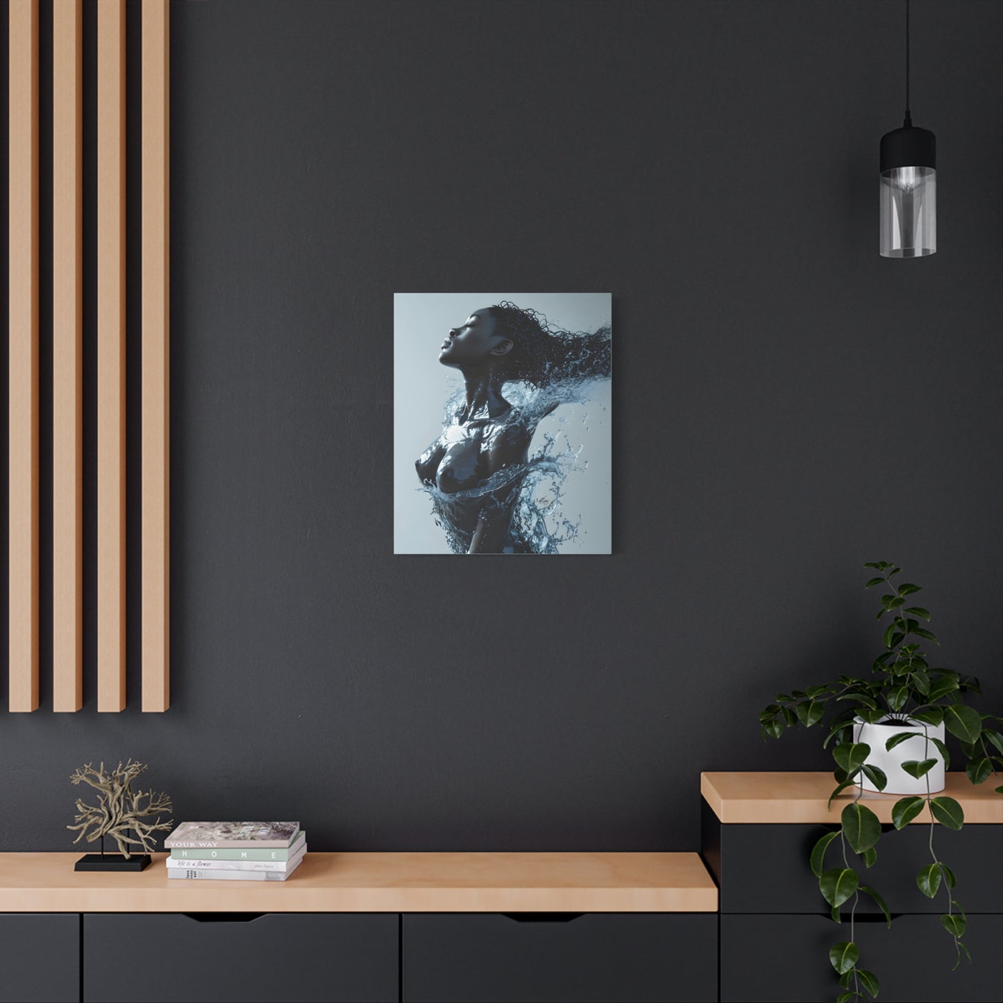 Moisturized and Unbothered Afrocentric Black Woman Art Canvas Wall Print