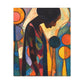At Peace In Abstract Afrocentric Black Woman Abstract Art Canvas Wall Print - Xtreme Shopper