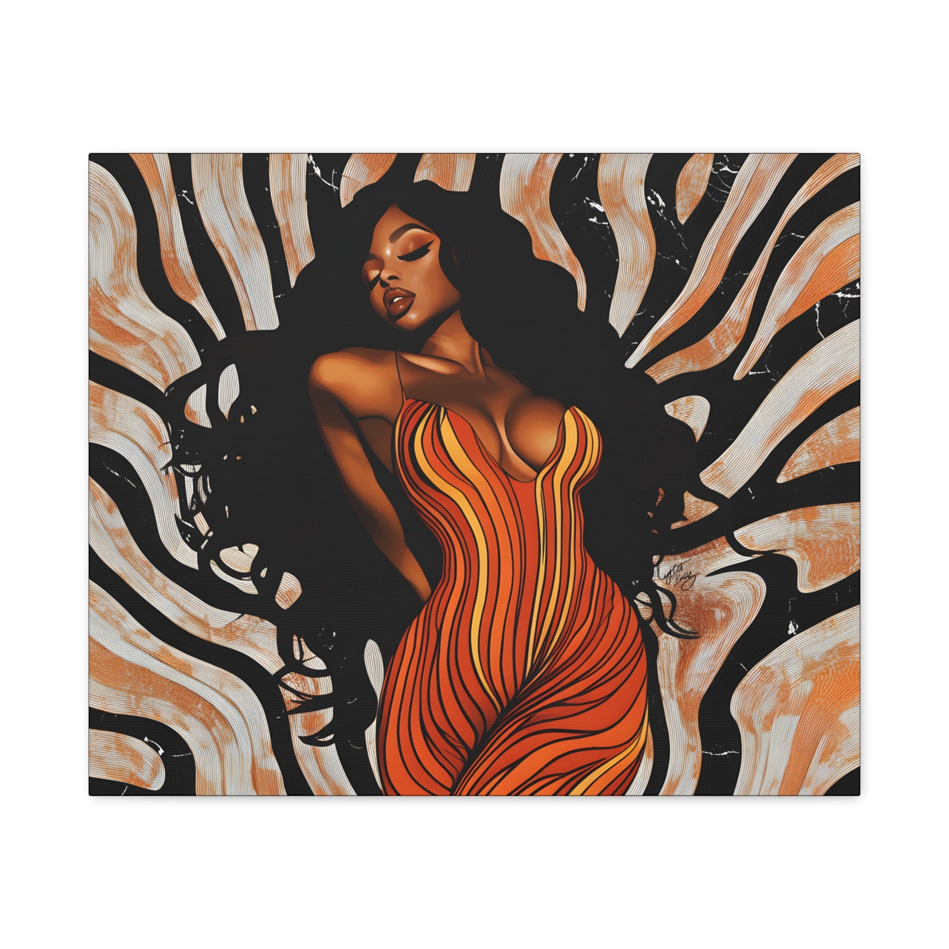 The Rhythm Is In Me Afrocentric Black Woman Art Canvas Wall Print - Xtreme Shopper