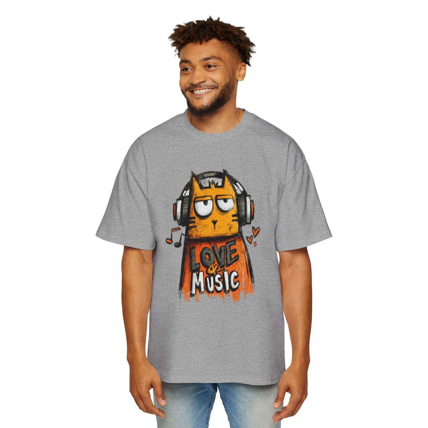 Cats Love Music Streetwear Unisex Heavyweight Cotton Oversized T-Shirt - Xtreme Shopper