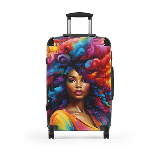 In Every Color I'm Beautiful Black Woman Art Hardshell Hardside Lockable Spinner Suitcase