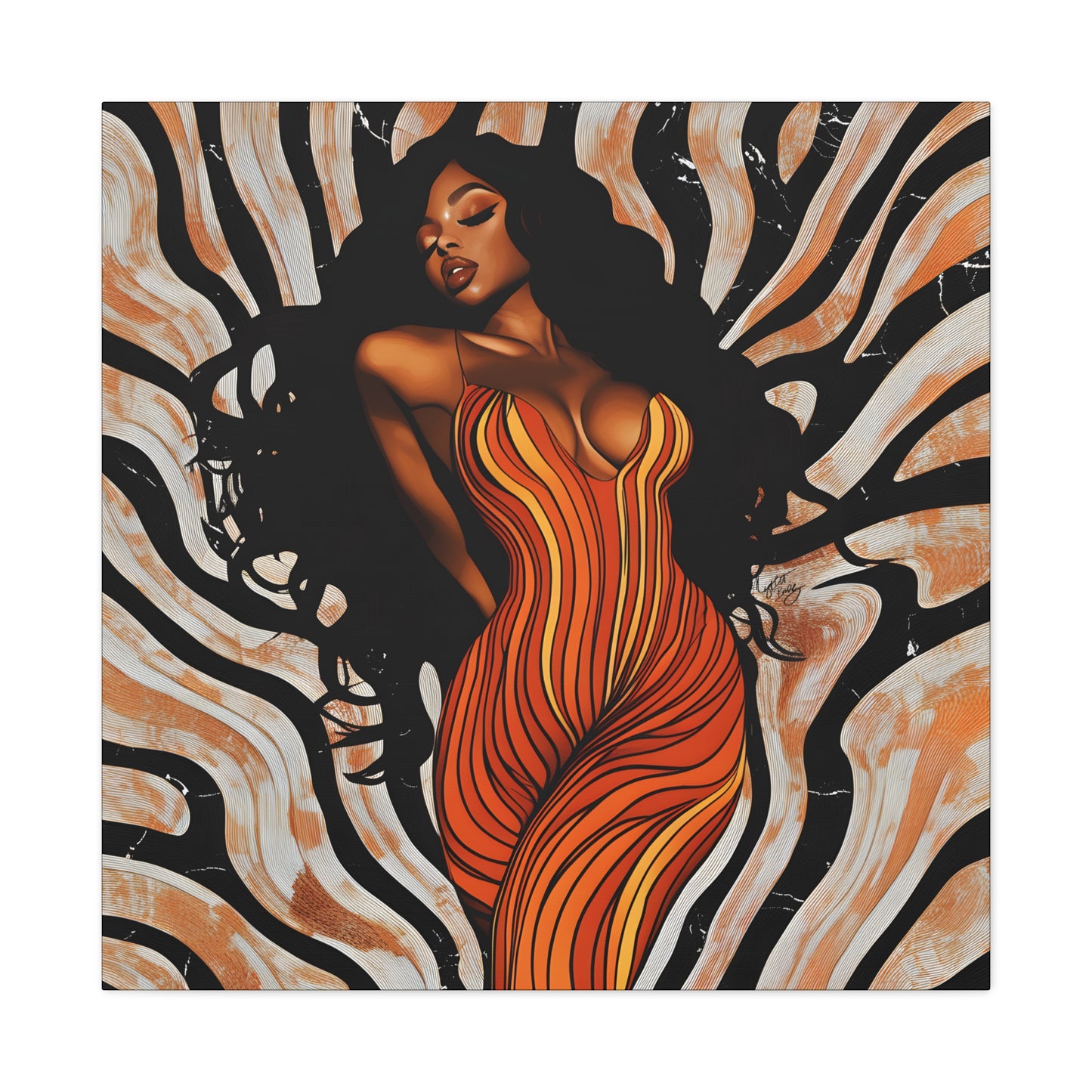 The Rhythm Is In Me Afrocentric Black Woman Art Canvas Wall Print - Xtreme Shopper