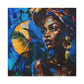Vacation Vibes Afrocentric Black Woman Abstract Art Canvas Wall Print