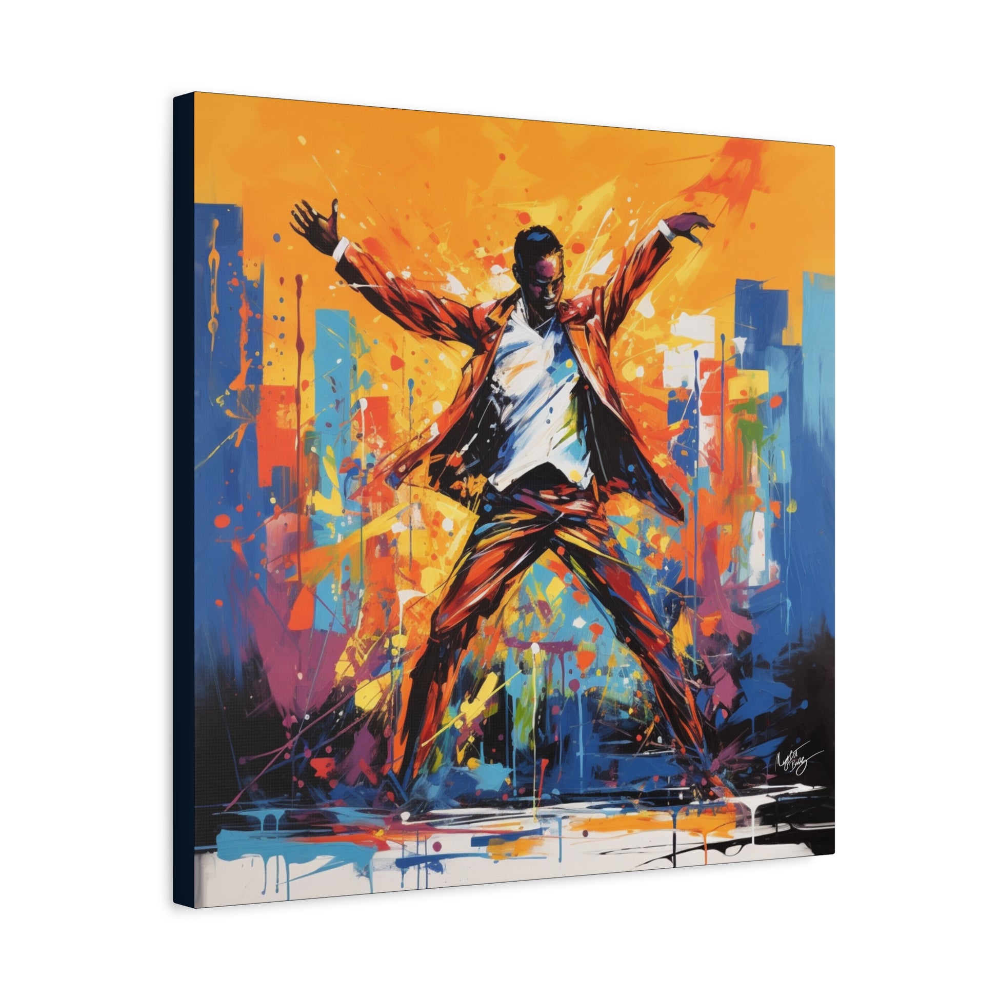 The Jazz Dancer Afrocentric Abstract Black Art Canvas Wall Print - Xtreme Shopper