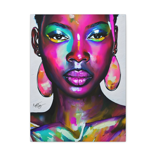 Malika Knows Afrocentric Black Woman Abstract Art Canvas Wall Print