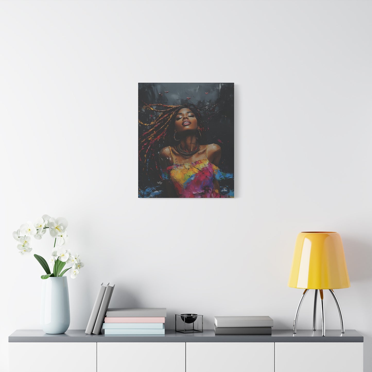 Euphoria Afrocentric Black Woman Abstract Art Canvas Wall Print