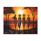 All Together Now Afrocentric Black Woman Abstract Art Canvas Wall Print
