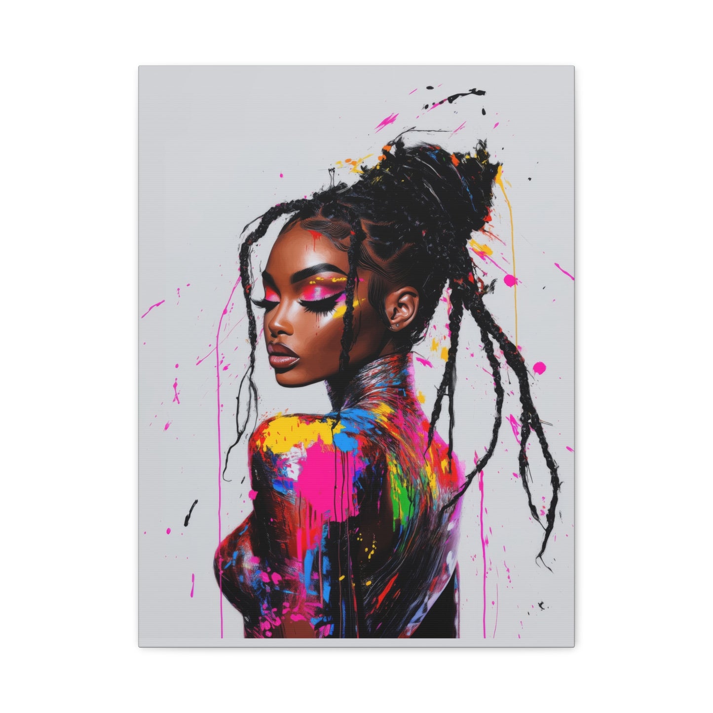 Confidence Afrocentric Black Woman Inspirational Spiritual Art Canvas Wall Print