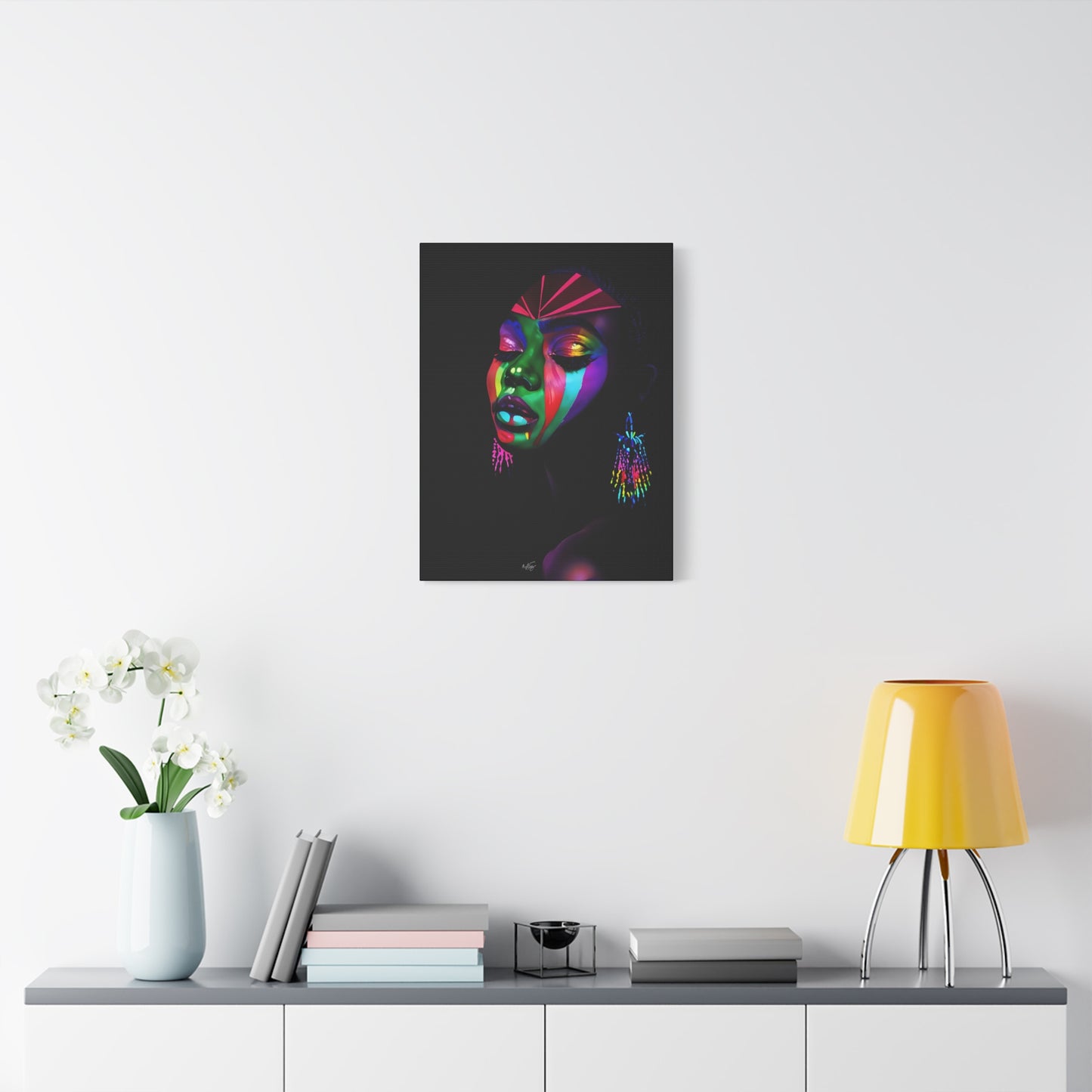 Original Makeup Black Woman Art Canvas Wall Print