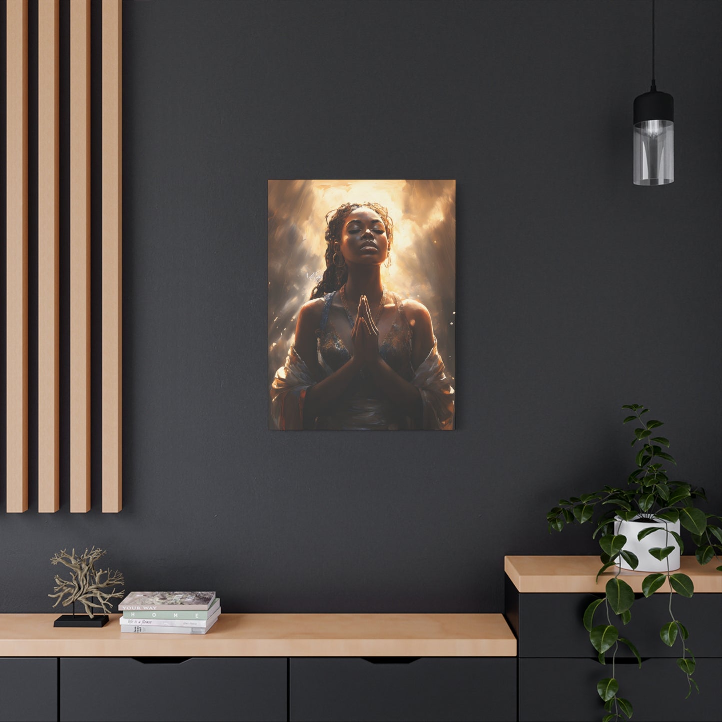 Please Listen To My Prayers Afrocentric Black Inspirational Spiritual Art Canvas Wall Print - Xtreme Shopper