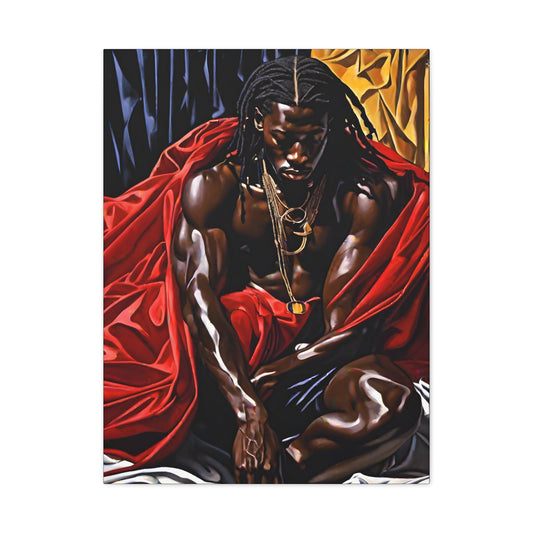 Thoughts And Desires Afrocentric Black Artwork Canvas Wall Print